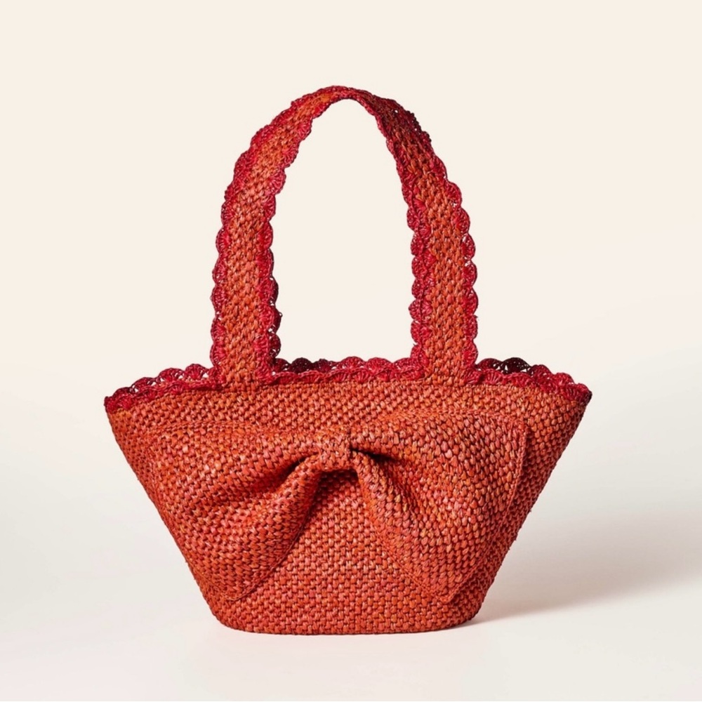 Kate Spade New York X Target Red Raffia Bow Bag Purse NEW W/ TAGS